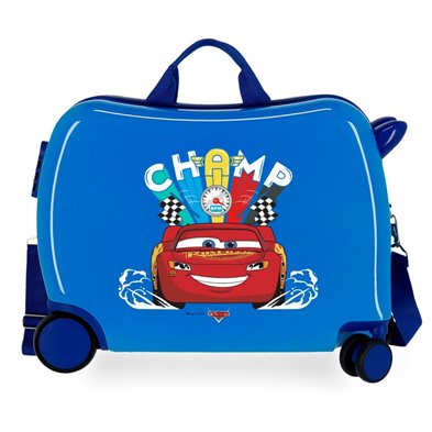 Maleta infantil 2 ruedas multidireccionales Cars Champ Azul
