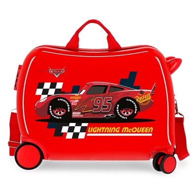 Maleta infantil 2 ruedas multidireccionales McQueen Roja