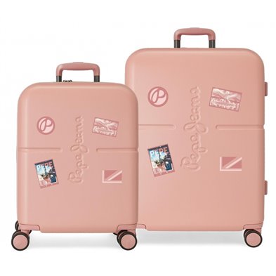 Juego de maletas Pepe Jeans Chest rosa claro rígidas 55-70cm