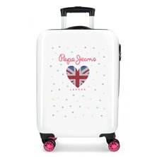 Maleta de cabina rígida 55cm Pepe Jeans Estela Daniela bco/negro/fucsia