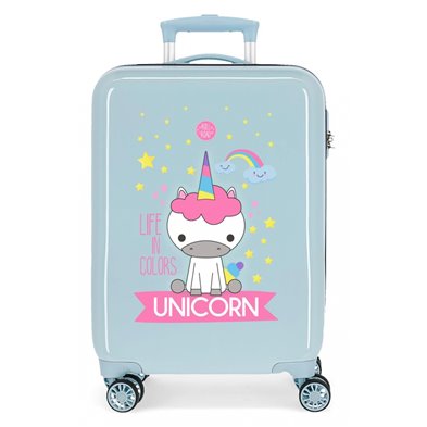 Maleta de cabina rígida Little Me Unicorn Azul claro