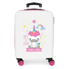 Maleta de cabina rígida Little Me Unicorn Blanca