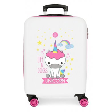 Maleta de cabina rígida Little Me Unicorn Blanca