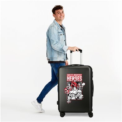 Maleta Mediana Avengers Earth´s Mightiest Heroes rígida 68cm Negro