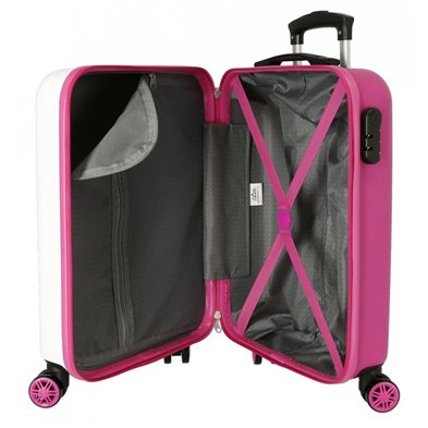 Maleta de cabina Girl Gang Hello Kitty rígida 55cm Blanco y Rosa