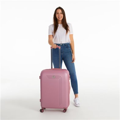 Maleta Mediana Movom Riga Rígida 70cm Rosa