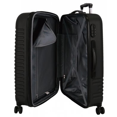 Maleta Mediana Roll Road India rígida 70cm Negro