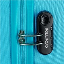 Maleta Mediana Rígida 65cm Roll Road Flex Azul Claro