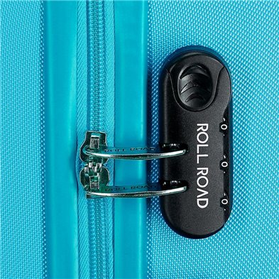 Maleta Mediana Rígida 65cm Roll Road Flex Azul Claro