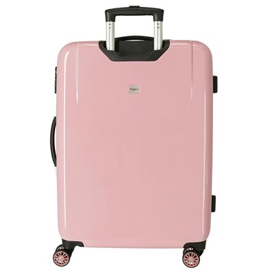 Maleta mediana Pepe Jeans Holi rígida 68cm rosa nude