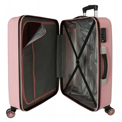 Maleta mediana Pepe Jeans Holi rígida 68cm rosa nude