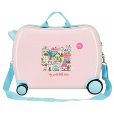 Maleta infantil Roll Road My little town 2 ruedas multidireccionales rosa claro