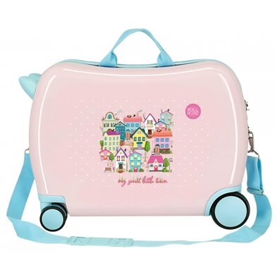 Maleta infantil Roll Road My little town 2 ruedas multidireccionales rosa claro