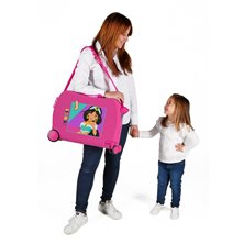 Maleta infantil 2 ruedas multidireccionales Jasmin fucsia
