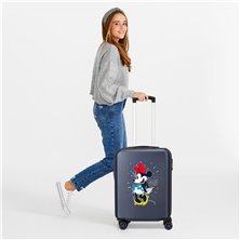 Maleta de cabina Minnie rígida 55cm Rock Dots Azul
