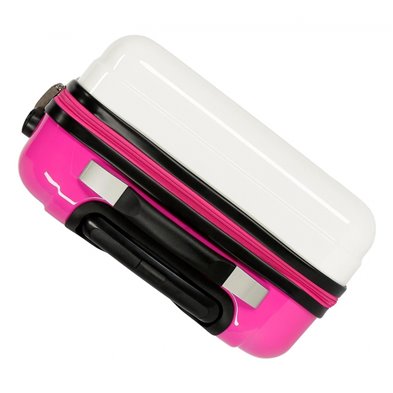 Maleta de cabina Pretty Minnie pink rígida 55cm bco/negro/fucsia